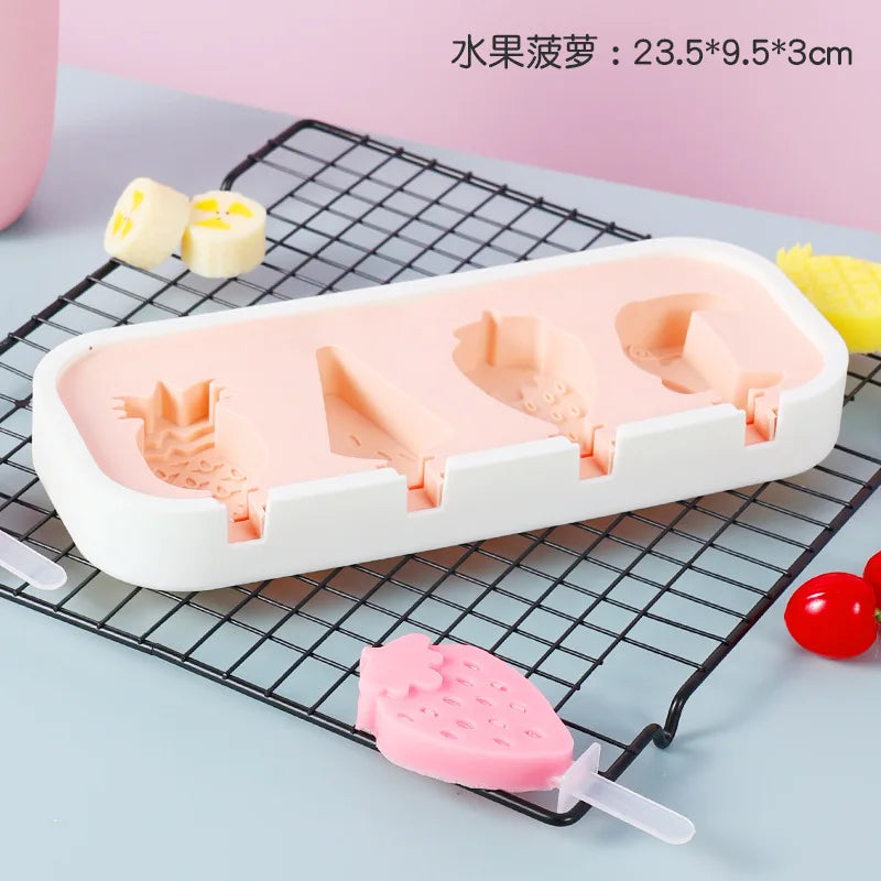 Popsicles Molds Kids Baby Cute Shapes Silicone Mini Popsicle Molds BPA Free Reusable Ice Cream Mold Popsicle Maker Homemade Set ALPENZO