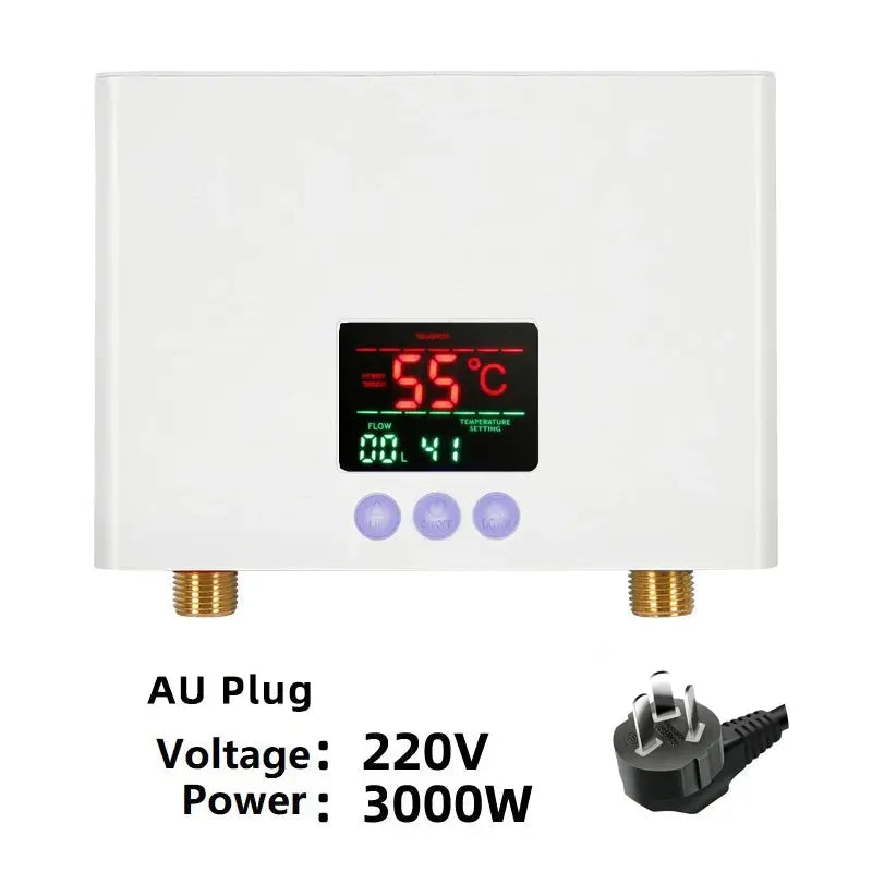 110V/220V Instant Water Heater 3000W/5500W Wall-Mounted Electric Heaters for Bathroom Hot Water Shower and Home Kitchen Heating - ALPENZO