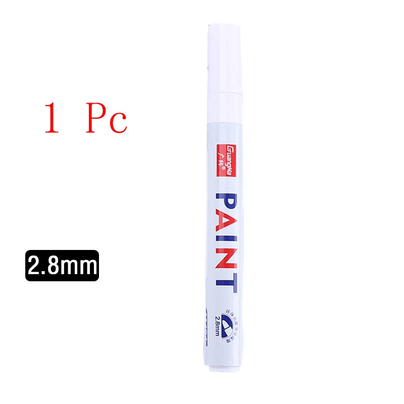 White Marker Pens set 2.0mm Oily Waterproof White Gel Pen DIY Graffiti Sketching Marker Stationery Writing School Supplies brush ALPENZO