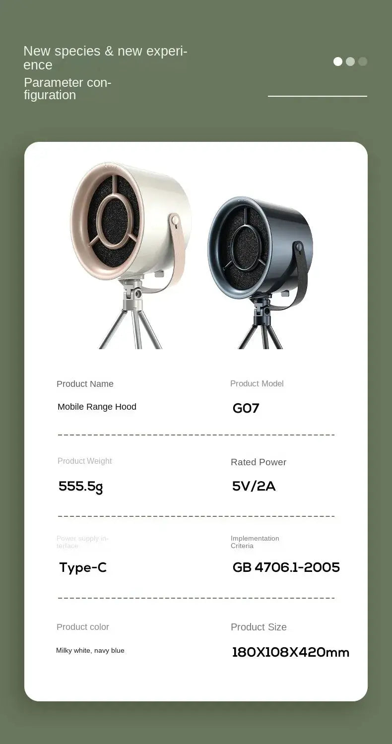 New USB Desktop Range Hoods Portable Exhaust Fan Small Kitchen Hood Extractor Barbecue Large Suction Cooker Hood - ALPENZO
