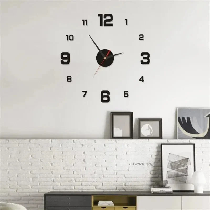New 3D Acrylic Mirror Wall Clock Sticker for 40CM Fashion DIY Quartz Clocks Watch Home Decoration Living Room Stickers - ALPENZO