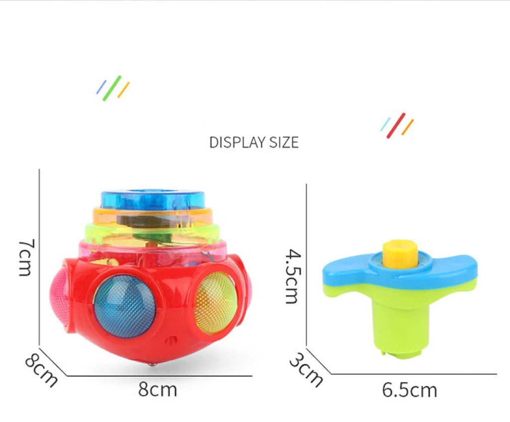 1 PCs Random Color Luminous Music Rotating Gyroscope Outdoor Toys Colorful Lights Luminous Toys Notes ALPENZO