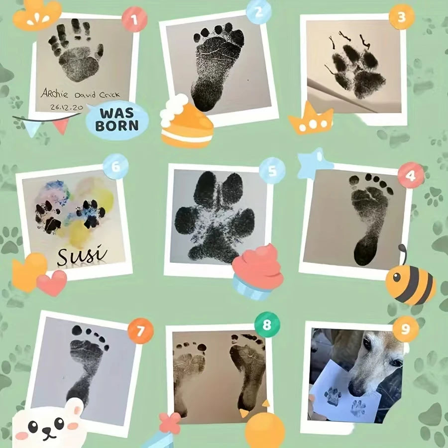 Paw Print Clean Touch Ink Pad, Dog Or Cat Pet Owner Keepsake, DIY Inkless Nose and Pawprint Impression Making Kit - ALPENZO