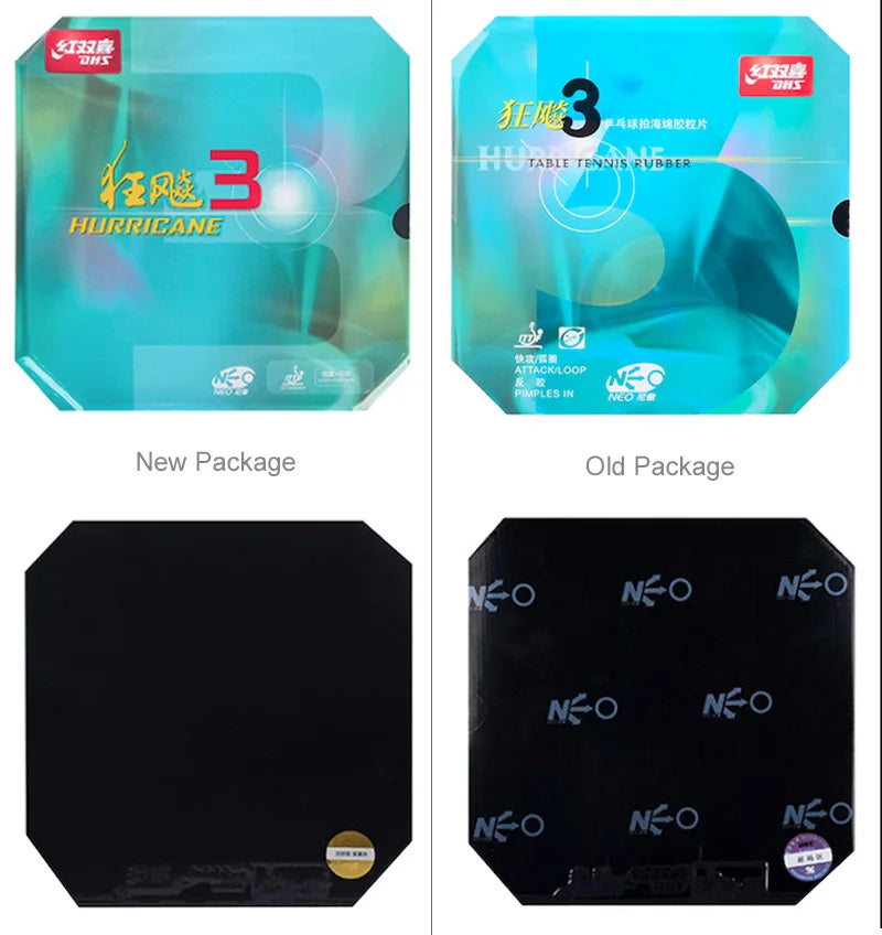 Original DHS Neo Hurricane 3 Table Tennis Rubber Sticky Professional Ping Pong Rubber with High-dense Sponge for Attack Loop