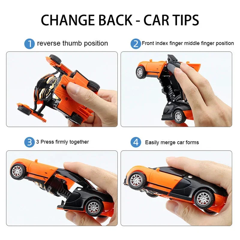 One Click Automatic Collision Deformation Robot Boy Gift Dual Form Toy Car Father Son Interactive Model Car ALPENZO