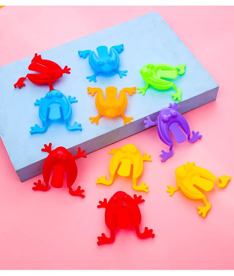 20pcs Solid Color Jumping Frog Plastic Bouncing Frog Jumping Frog Children Educational Toy,Gift for Kids Party Favors, Birthday ALPENZO