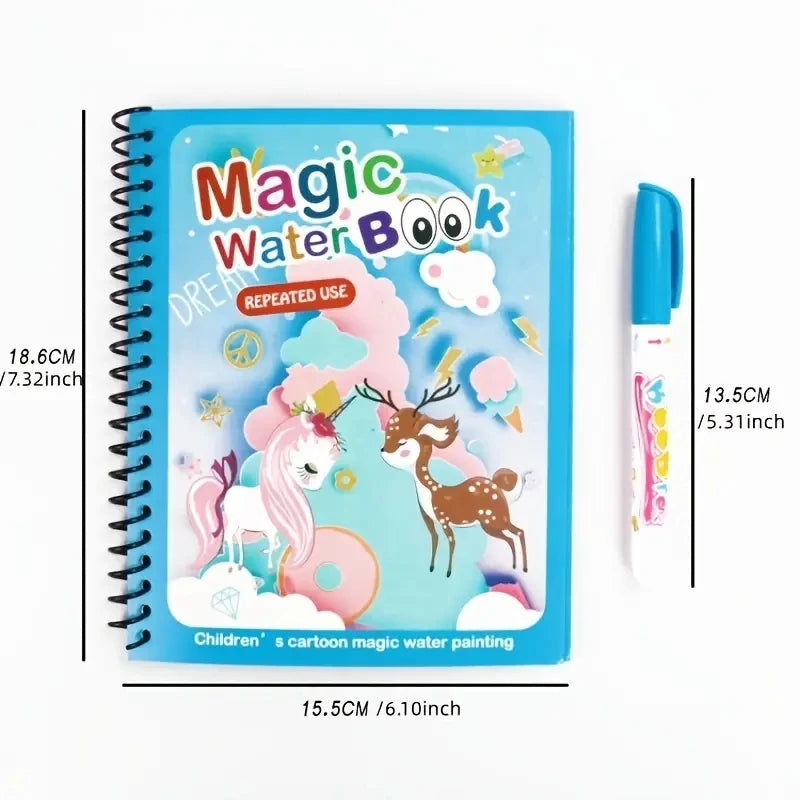 Watercolor Painting Magic Book Reusable for Children Animal Cartoon Painting Book Suitable for Children's Education and Learning ALPENZO