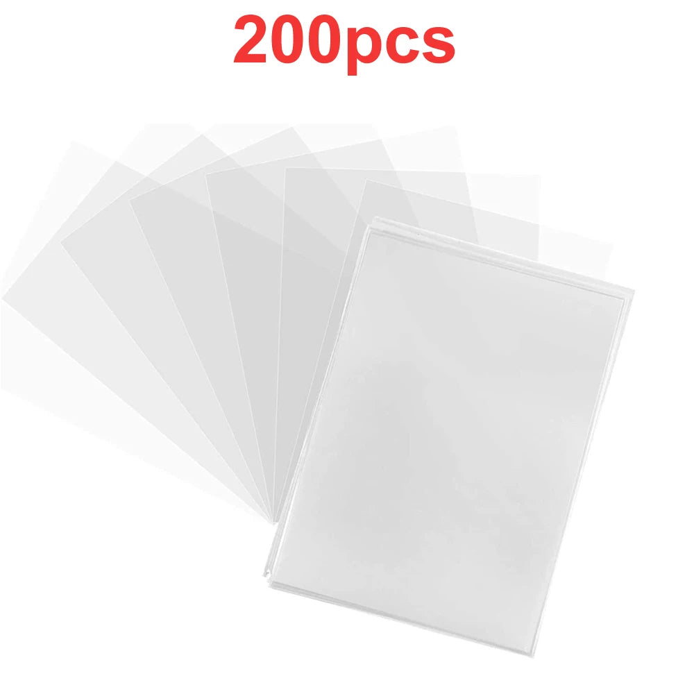 100 Pcs Transparent Playing Card Cover Clear Protector Sleeve Holder For Pokemon Board Game ID Trading Folder Photo Pouch Kit ALPENZO