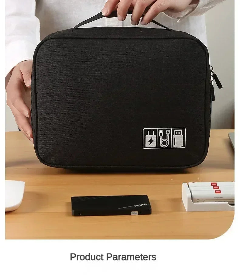 Handheld Digital Bag Multifunctional Large Capacity Moistureproof Mesh Earphone Charger Data Cable USB Travel Protective Case1PC ALPENZO