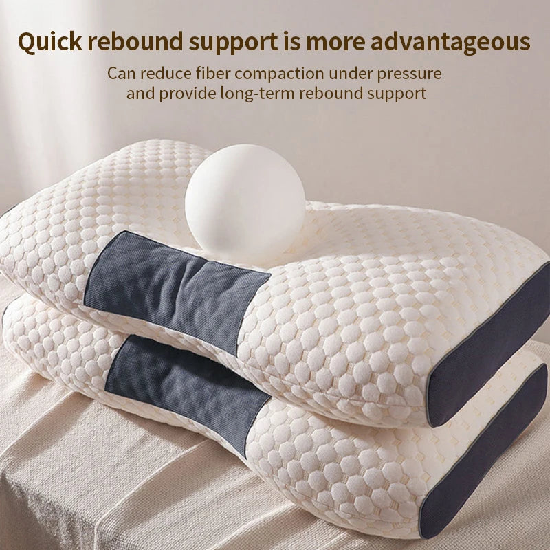 New Neck Pillow Help Sleep Protect The Neck Cervical Orthopedic Soybean Fiber Massage Household SPA Pillow For Sleeping Almohada - ALPENZO