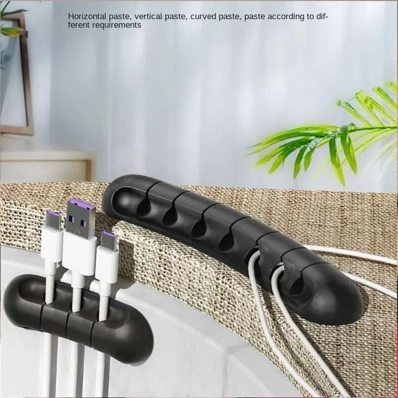 Self-Adhesive Power Cord Cord Manager Fixed Chuck Plug Mouse Cable Headset Winder Mobile Phone Data Cable Card Silicone Desktop