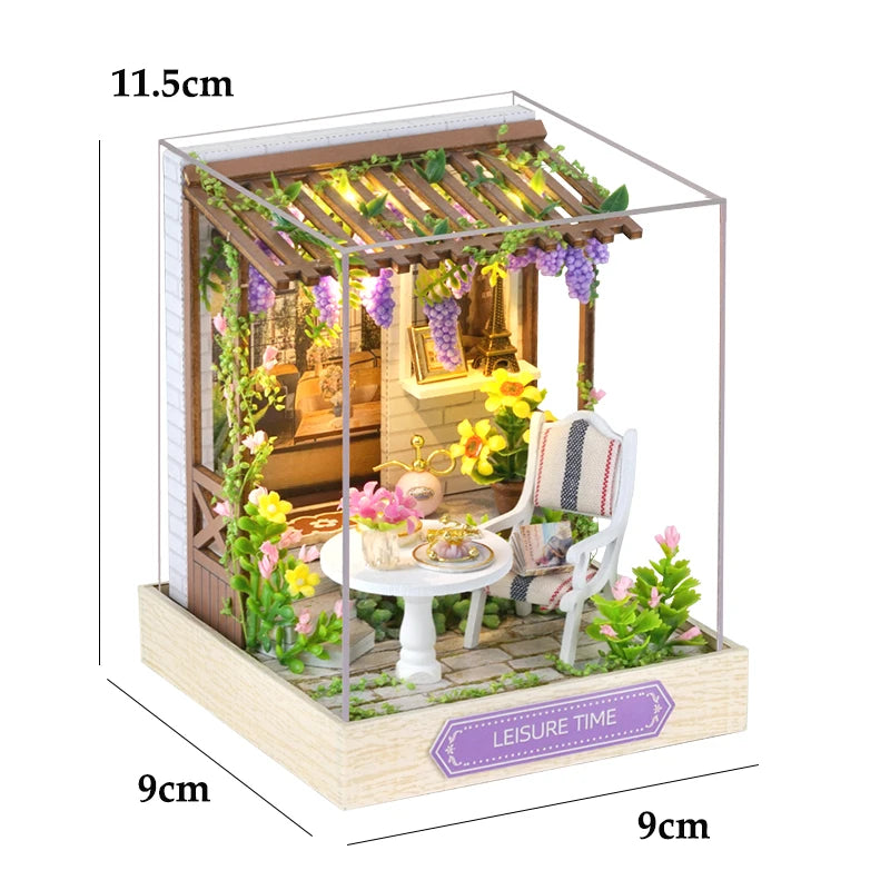 Wooden Miniature Doll House DIY Small House Kit 3D Puzzle Assemble Building Model Home Bedroom Decoration With Furniture Gifts ALPENZO