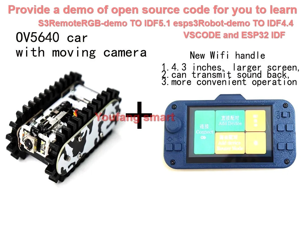 Esp32 Remote Control Tank Model Metal Chassis Tractor Crawler Balance Car Mount Truck Robot Chassis for Wifi RC Scout Robot Car ALPENZO