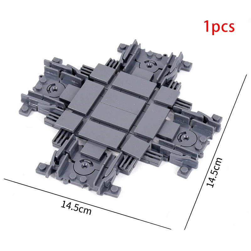 MOC City Train Rail Crossing Flexible Tracks Forked Straight Curved Rails Switch Building Block Bricks Creative DIY Toys ALPENZO