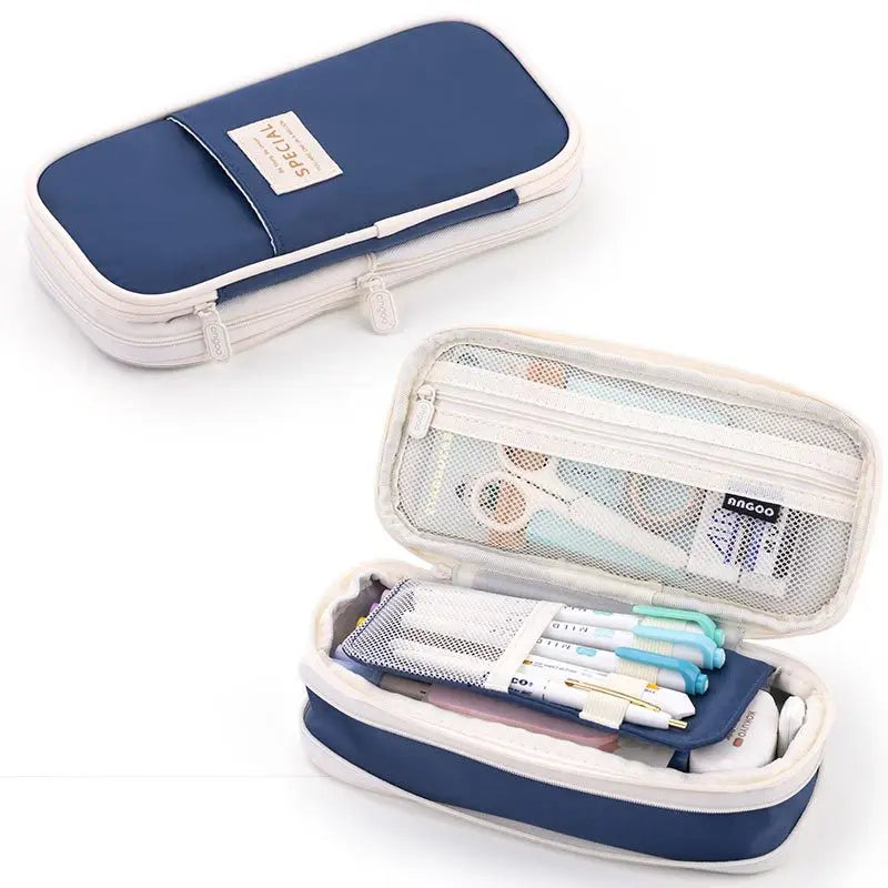 Kawaii Pencil Case Large Capacity Pen Bag Double Layer for Students Pouch Holder Box Office Stationery Back to School Supplies ALPENZO