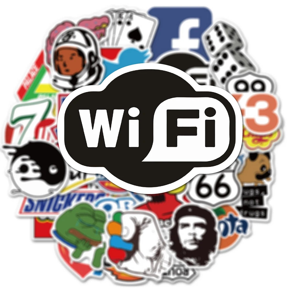 10/30/50/100Pcs Cool Fashion Brand Logo Stickers DIY Skateboard Laptop Luggage Bike Motorcycle Phone Car Cool Sticker Decal Toys ALPENZO