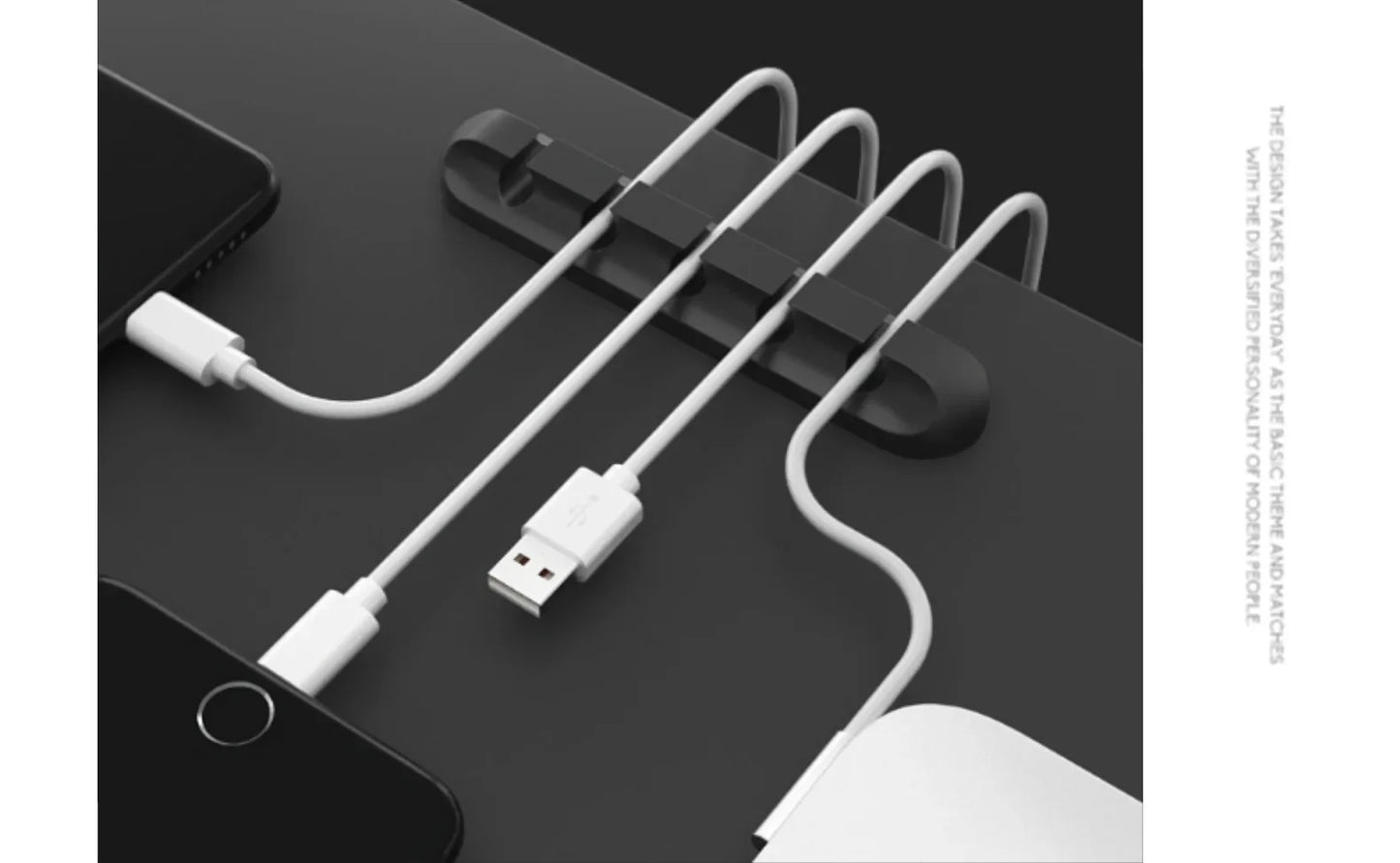 Self-Adhesive Power Cord Cord Manager Fixed Chuck Plug Mouse Cable Headset Winder Mobile Phone Data Cable Card Silicone Desktop