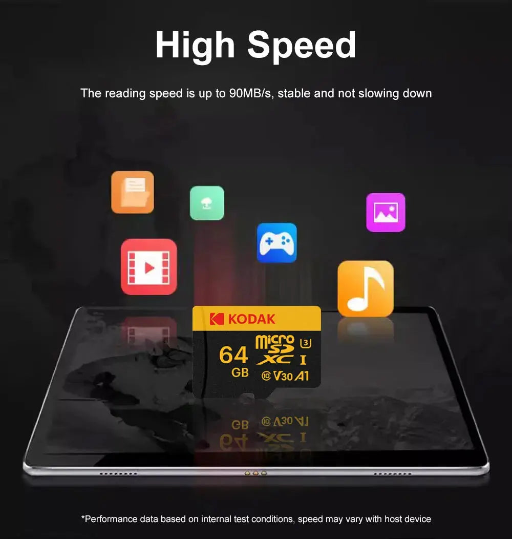 KODAK Micro SD 512GB 256GB Memory Card UP TO 100MB/s C10 U3 32GB 64GB 128GB TF Card 4K HD For USB Card Reader Adapter Microsd - ALPENZO