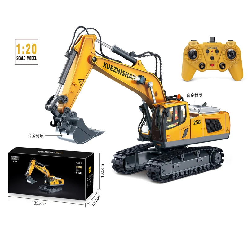 RC Excavator Dumper Car 2.4G Remote Control Engineering Vehicle Crawler Truck Bulldozer Toys for Boys Kids Christmas Gifts ALPENZO