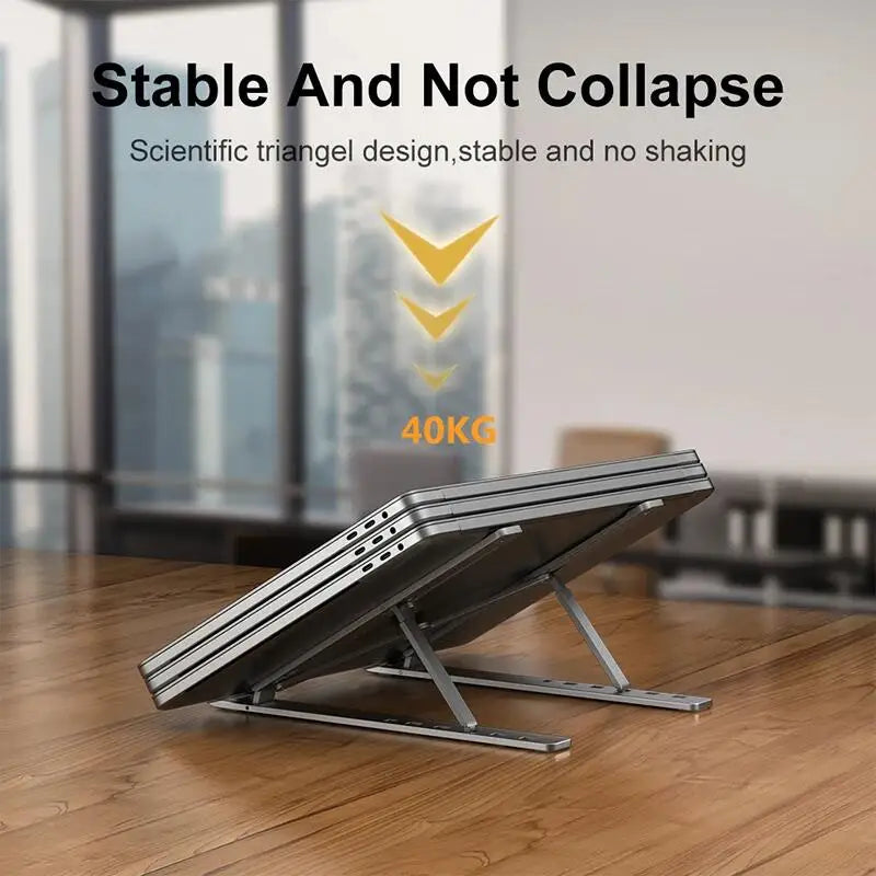 Portable Laptop Stand Aluminum Notebook Support Computer Bracket Macbook Air Pro Holder Accessories Foldable Lap Top Base For Pc - ALPENZO