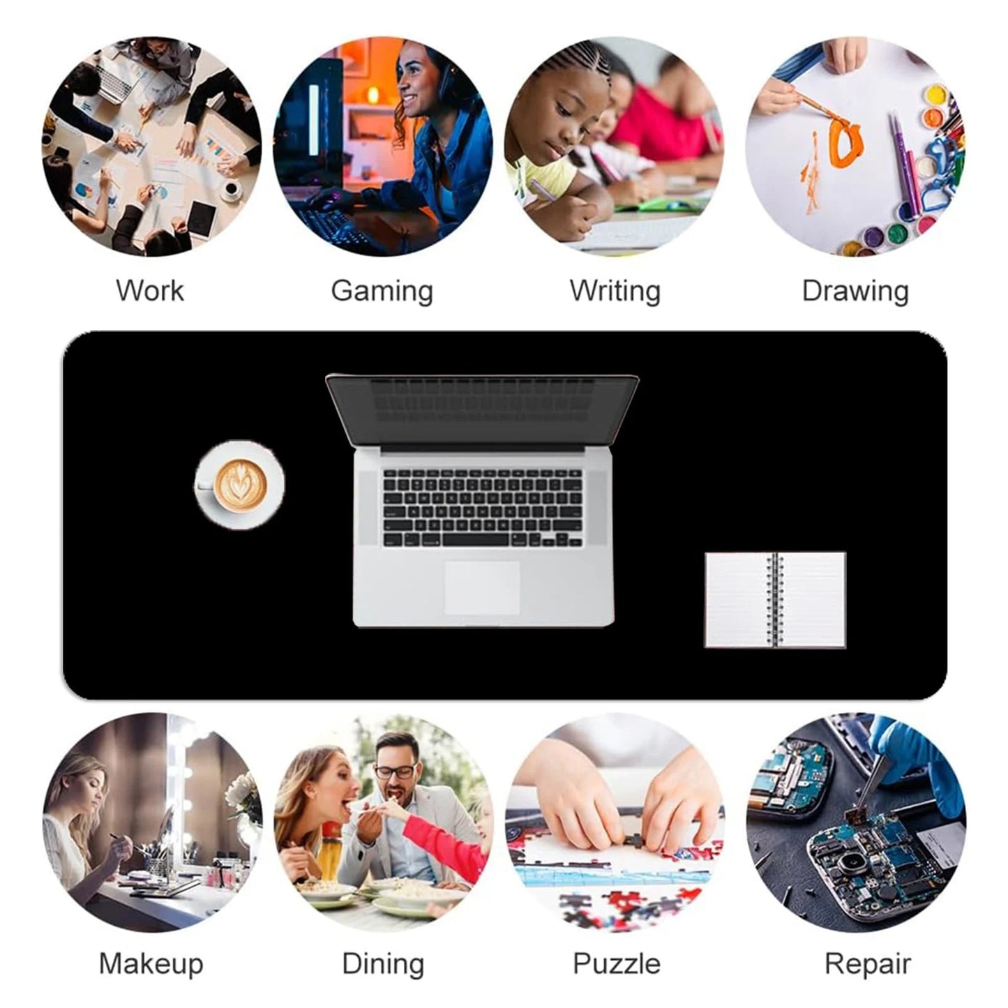 PU Leather Desk Pad with Suede Base, Multi-Color Non-Slip Mouse Pad, Waterproof Desk Writing Mat, Large Desk Blotter Protector ALPENZO