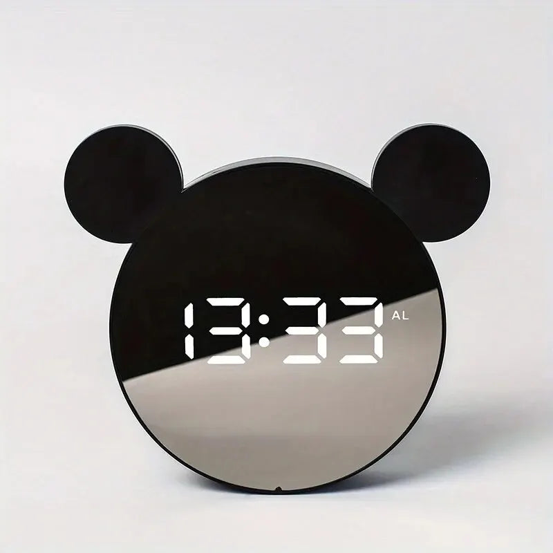 1 Set Mini Mouse Electronic Gift Clock Bedside Decoration Shipped with USB Charging Cable Snooze Digital Alarm Clock LED Clock ALPENZO