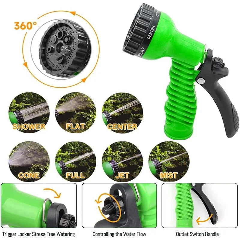 High Pressure Car Wash Water Gun Household Plastic Telescopic Hose Set Car Garden Garden Shower Hose - ALPENZO