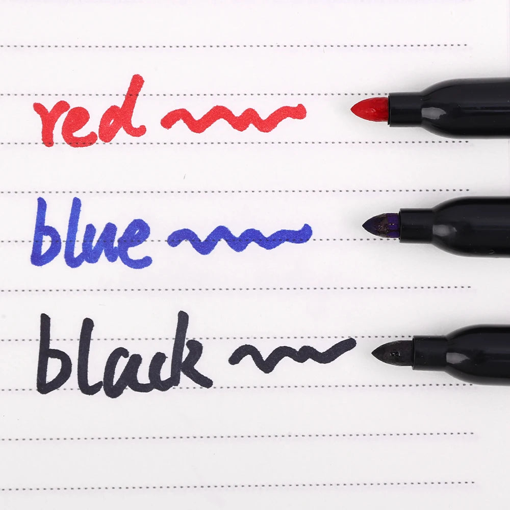 Permanent Marker Pen Drawing Markers Black Blue Red Waterproof Ink Sketch Pens Stationery Art School Supplies For Glass Metal ALPENZO