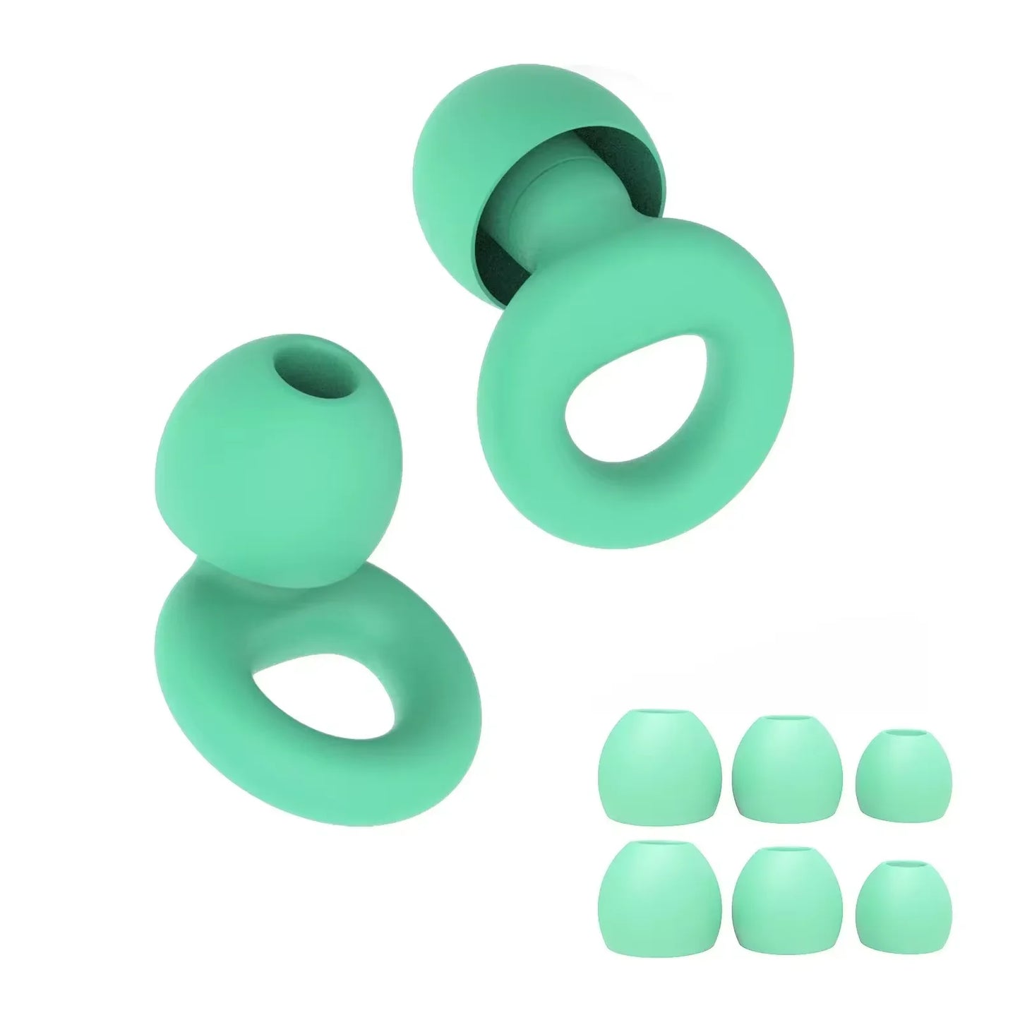 HUAK Quiet Ear Plugs for Sleep,Swim, Work– Super Soft, Reusable Hearing Protection for Noise Reduction 8 Ear Tips in XS/S/M/L