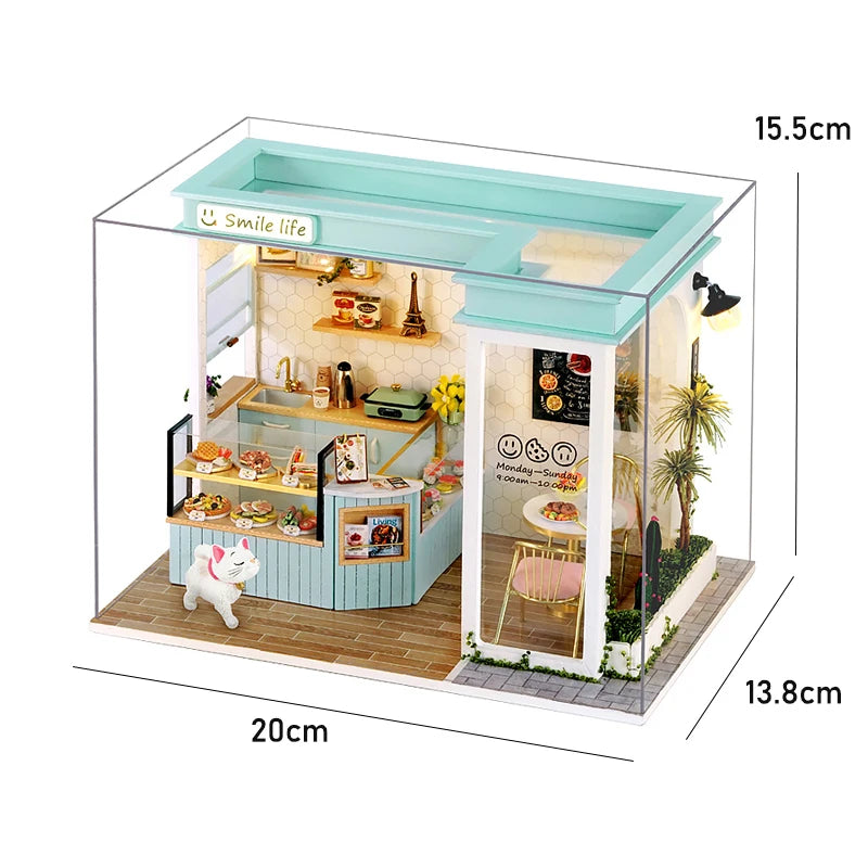 Wooden Miniature Doll House DIY Small House Kit 3D Puzzle Assemble Building Model Home Bedroom Decoration With Furniture Gifts ALPENZO