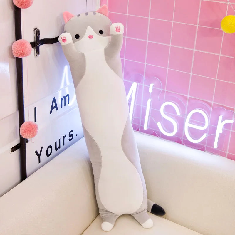 50-70cm Long Cat Plush Toys Cute Animal Cat Creative Long Soft Toys Office Break Nap Sleeping Pillow Stuffed Gift Doll For Kids ALPENZO