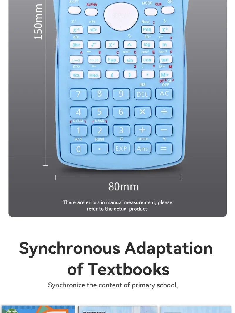 Multifunctional Scientific Calculator Student Simple Portable Big Screen Function Calculator Stationery School Office Supplies ALPENZO