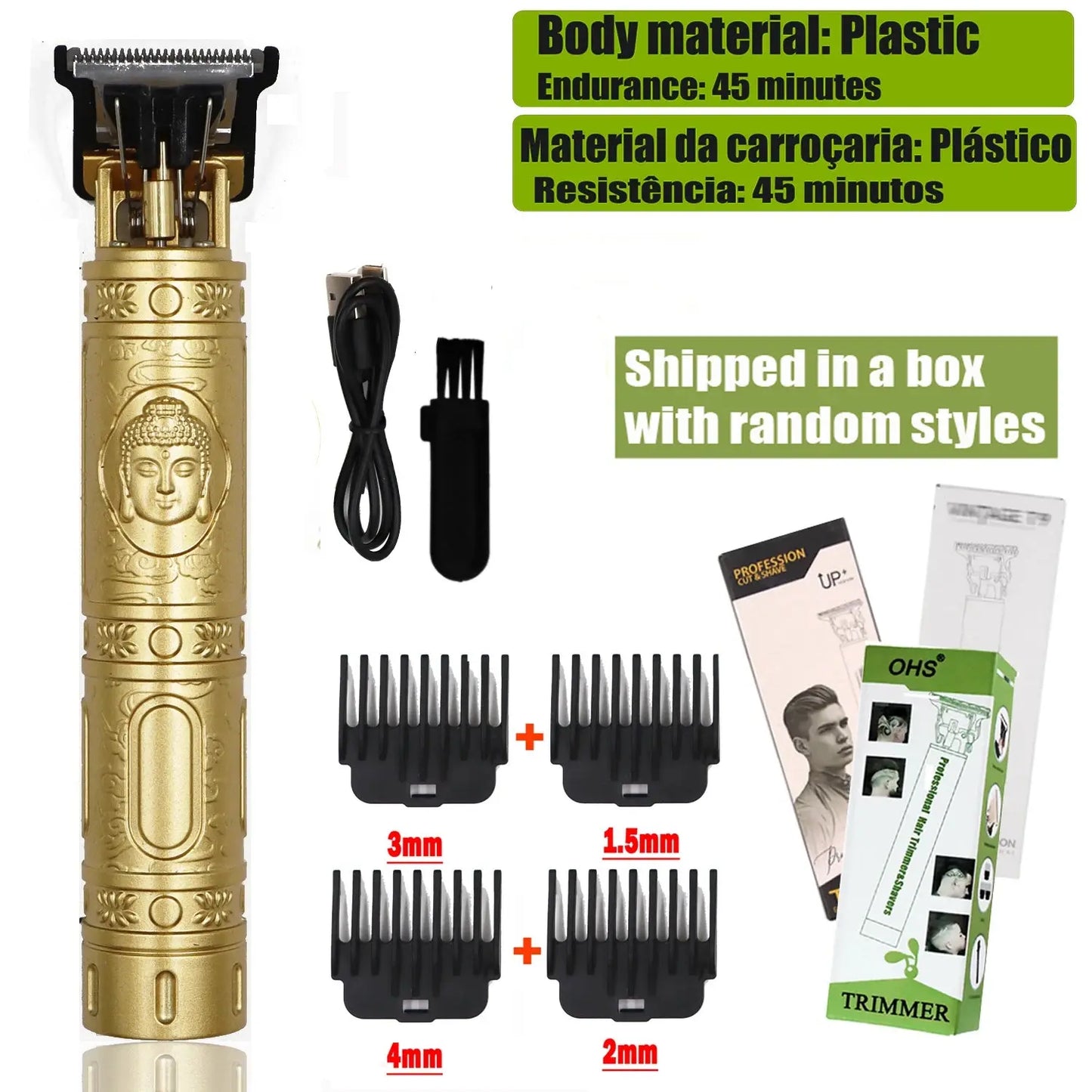 OHS Electric Hair Clipper Professional USB Cordless Clipper Professional Beard Trimmer Haircut Grooming Kit Hair Cutting Machine - ALPENZO