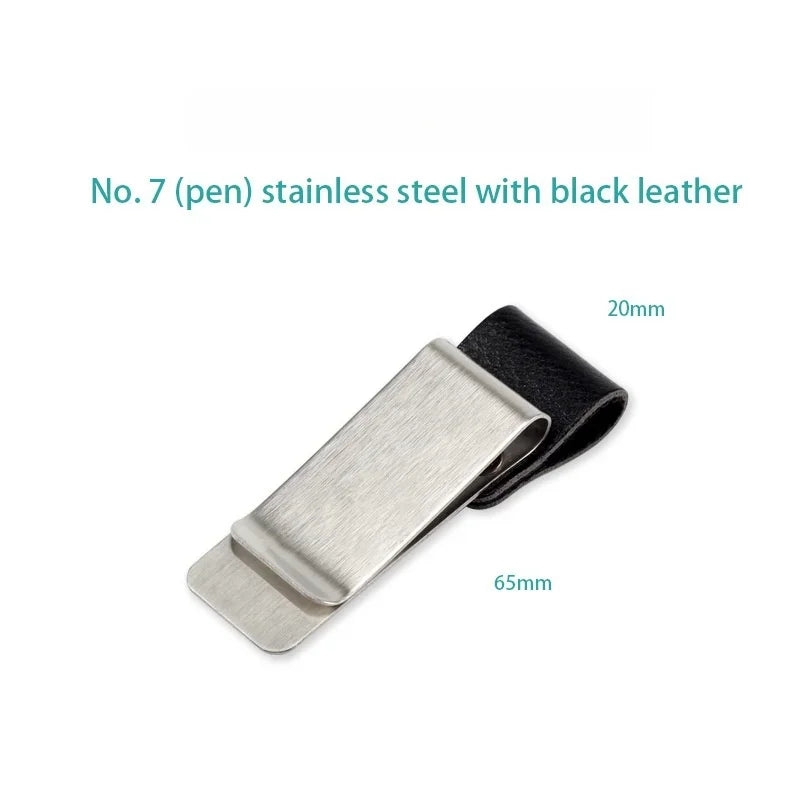 Vintage Brass Notebook Metal Pen Clips PU Leather Pen Holder Loose Leaf Dairy Memo Clip Bookmarks Journal Planner Pencil Holder ALPENZO