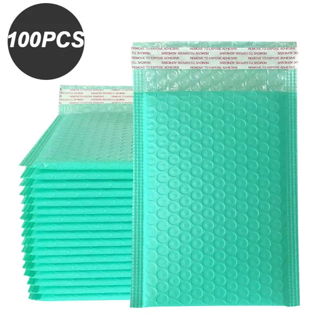 100 Pcs Black Bubble Packaging Envelope Mailing Envelopes Mailer Poly Green Envelope for Shipping Self Seal Bubble Bag Padding ALPENZO