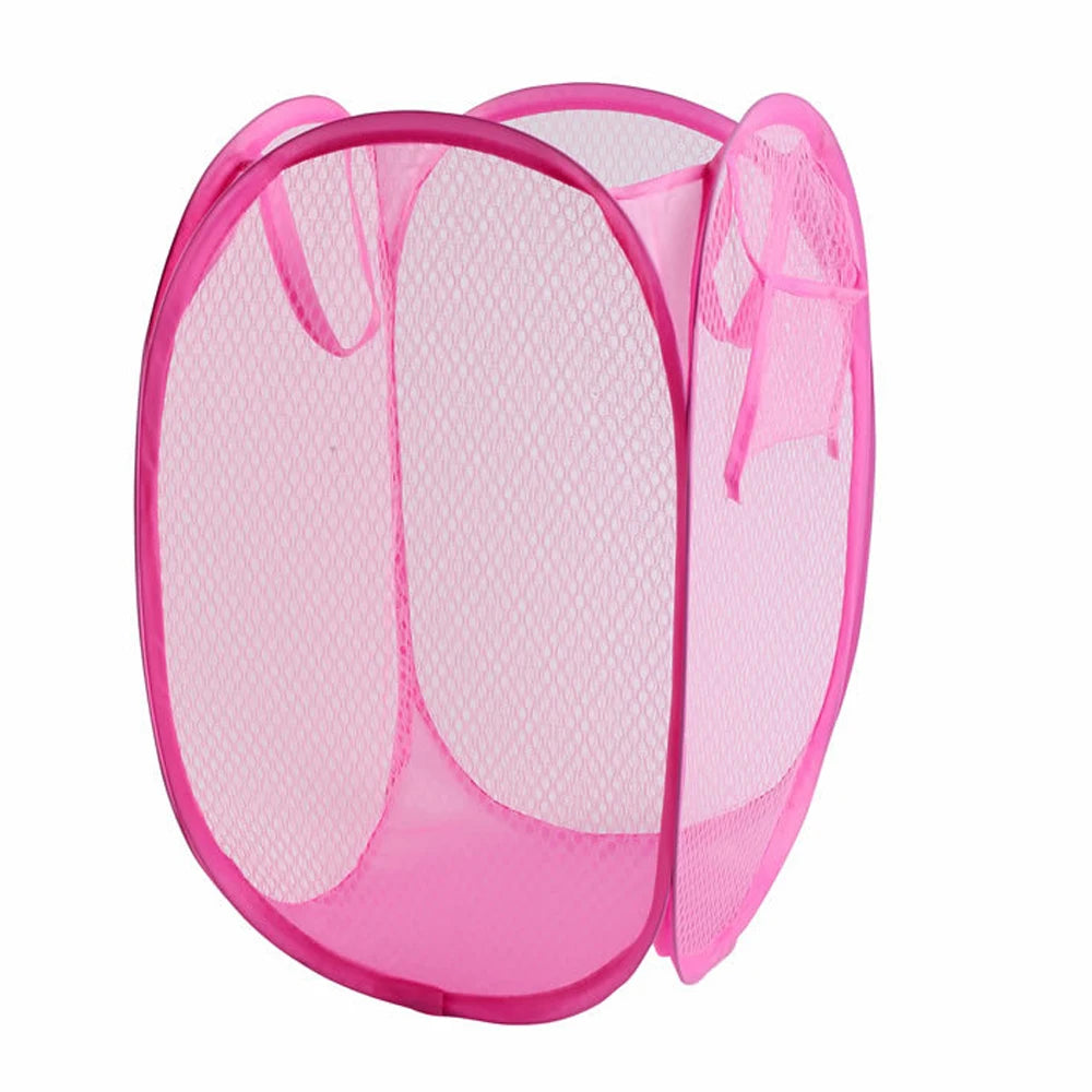 Folding Dirty Laundry Sorting Basket Washing Frame Bathroom Cloth Mesh Storage Bag Frame Bucket Laundry Organizers Storage Pouch - ALPENZO