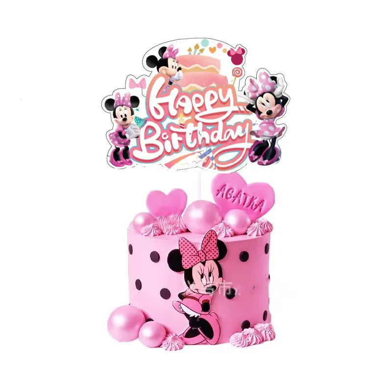 Minnie Mouse Party Decoration Disposable Tableware Minnie Cup Plate Balloon For Girls Baby Bath Birthday Party Supplies ALPENZO