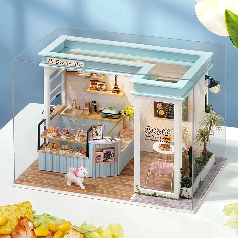 Wooden Miniature Doll House DIY Small House Kit 3D Puzzle Assemble Building Model Home Bedroom Decoration With Furniture Gifts ALPENZO