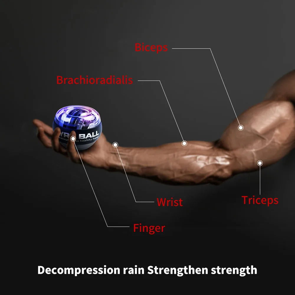 Powerball Wrist Trainer Ball Wrist Strengthener Gyro Self-Starting Forearm Trainer Gyro Ball for Strengthening Muscles