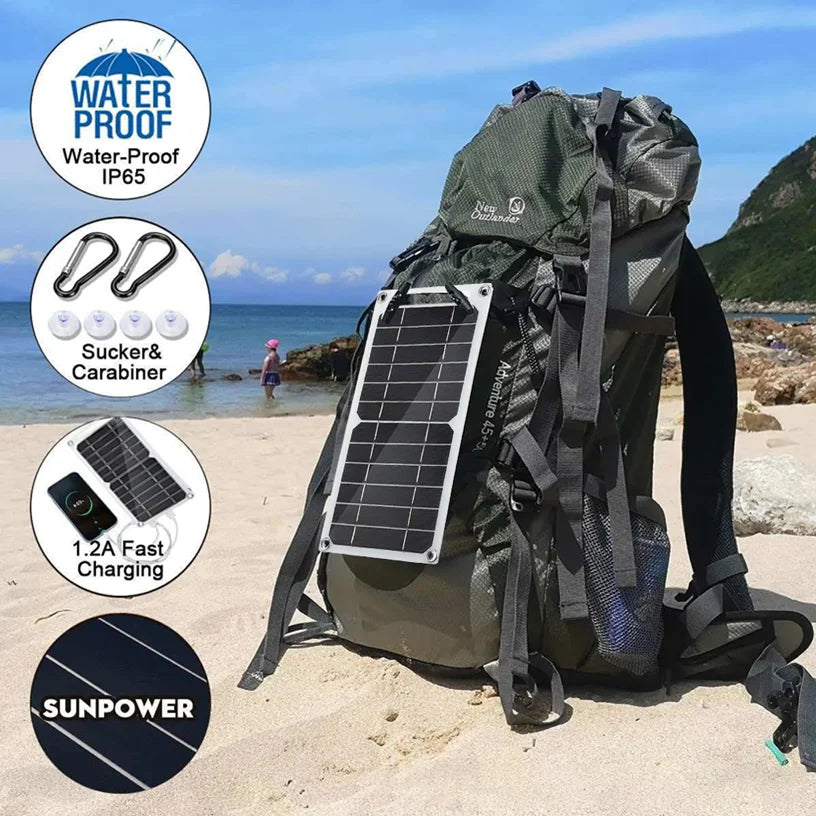 Wholesale Solar Panel 1-14pcs USB Waterproof Outdoor Hiking Camping Portable Battery Mobile Phone Charging Bank Charging Panel - ALPENZO
