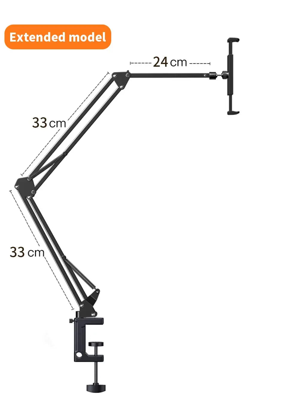 Universal Tablet Stand Clip Lazy Bracket Flexible Articulating Aluminum Arm Phone Mount Tablet Holder For All 4-11 Inch Device - ALPENZO