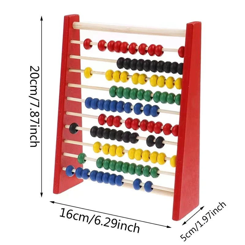 Montessori Teaching Aids Abacus Rack Children's Early Education Colorful Calculation Rack Ten Wooden Toys Back To School Gift ALPENZO