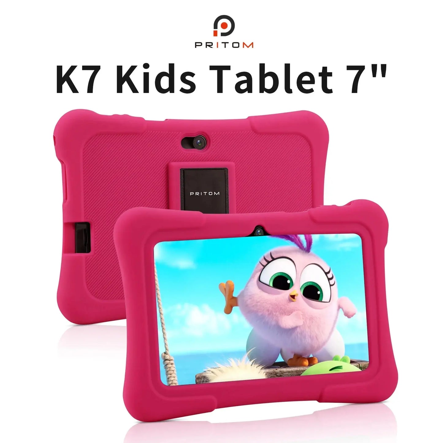 PRITOM 7 Inch Kids Tablet Quad Core Android 10 32GB WiFi Bluetooth Educational Software Installed - ALPENZO