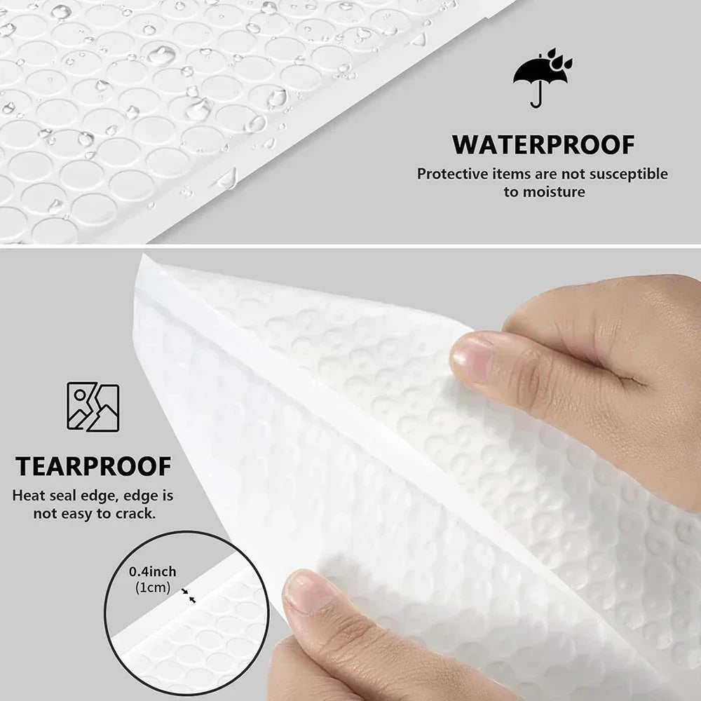 Multifunctional Self-Seal Business Mailing Packages White Foam Bubble Envelopes Adhesive Waterproof Shipping Bags for Packing ALPENZO