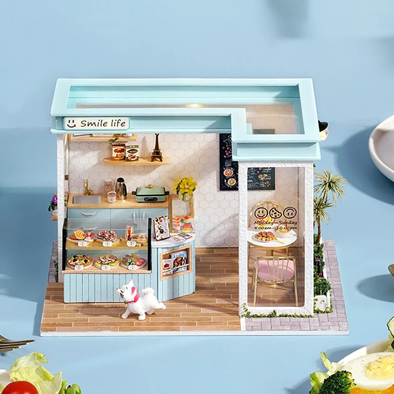 Wooden Miniature Doll House DIY Small House Kit 3D Puzzle Assemble Building Model Home Bedroom Decoration With Furniture Gifts ALPENZO