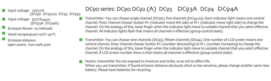 Original Dooya DC90 Single Channel Transmitter for Dooya Motors, RF 433MHZ Remote Control, Dooya Automatic Curtain Accessories - ALPENZO