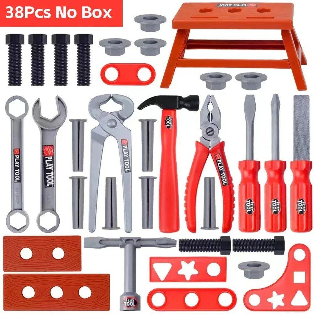 38/41 PCS Pretend Tools Kit Kids Play Repair Tool Set Plastic Construction Toys with Screwdrivers for Toddler Boys Girls Child ALPENZO