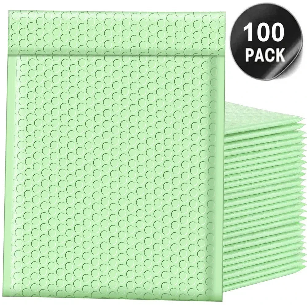 100 Pcs Black Bubble Packaging Envelope Mailing Envelopes Mailer Poly Green Envelope for Shipping Self Seal Bubble Bag Padding ALPENZO