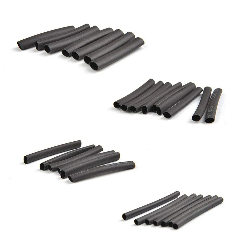 127pcs Black Heat Shrinkable Tube Cable Insulation Sleeve Waterproof Electronic Lated Polyolefin Sheathed Shrink Tubing - ALPENZO