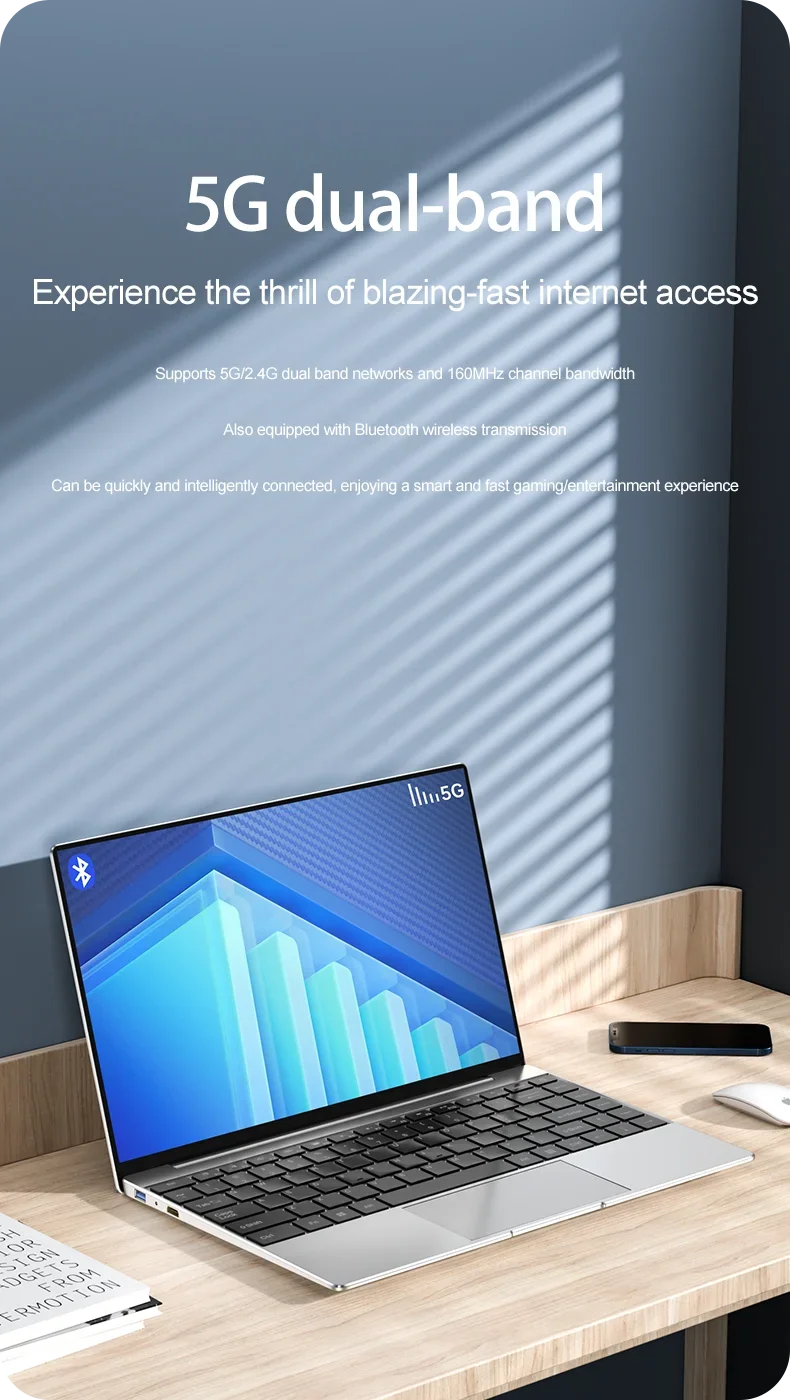 Ultra Slim Laptop 14.1" 16GB RAM 2TB SSD Intel N3700 Notebook Gamer 1920*1080 Display Office Study Computer PC Windows 11 Pro - ALPENZO